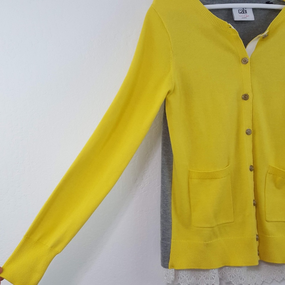 **NFS** {CAbi} #3010 Belle Yellow Cardigan M - Picture 5 of 8